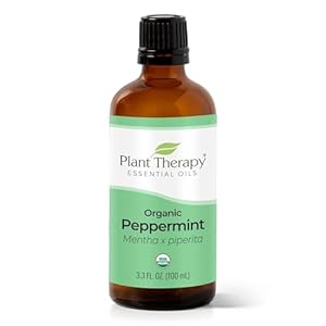Plant Therapy Organic Peppermint Essential Oil 100% Pure, USDA Certified Organic, Undiluted, Natural Aromatherapy, for Diffusion, Skin, Hair, Therapeutic Grade 100 mL (3.3 oz)
