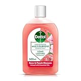Dettol, Disinfectant Liquid, Antibacterial, Rose and Peach Blossom, 500ml, Long Lasting Fragrance with Essential oils, No Harsh Residue, Kills 99.9 Percent of Bacteria