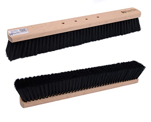 BawiTec Qualitäts Saalbesen, 80cm Breit/Lang, Schwarze Kunsthaar Borsten weich, 4-Loch Wechselsystem, ohne Stiel, Großraumbesen,Kehrbesen,Industriebesen,Hallenbesen,Besen (80cm) – Bild 3