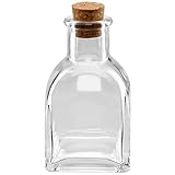 Ashland 4” Glass Mini Bottle with Cork - Decorative Jar for Weddings, Parties, Home Decor, Arts & Crafts - Bulk 12 Pack