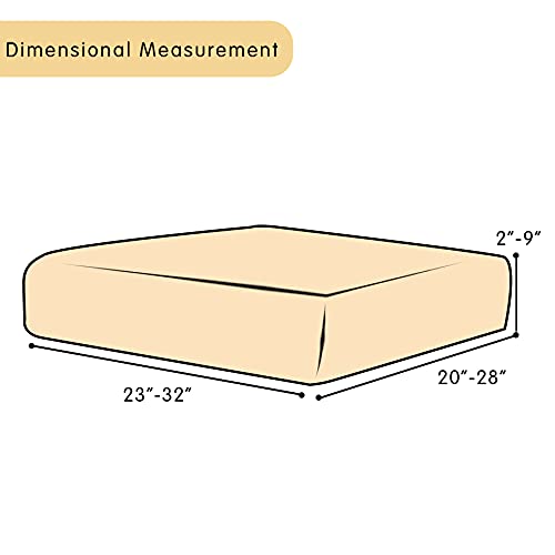 Dyfun Couch Back Cushion Cover Stretch Backrest Cushion Replacement Armchair Loveseat Sofa Back Cushion Slipcover For Living Room With Drawstring Checks Spandex Fabric (Beige, Rectangle) #TOP1