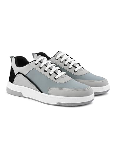 Image of STANPHORD Mens Lumora Sneakers Faux Leather Chunky Colourblocked Trendy Lace Up Casual Shoes Trendy Sole All Day Comfortable Lightweight with Extra Comfort Durable Footwear