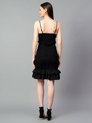Image of KOTTY Polyester Blend Peplum Knee-Length Womens Dress
