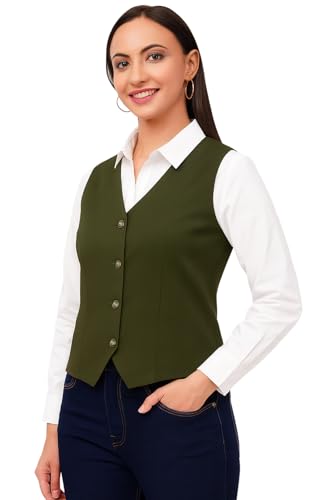 Image of SaintX Women's Waist Coat | Sleeveless | Stylish Executive Wear | Formal Blazer Waistcoat | Office wear