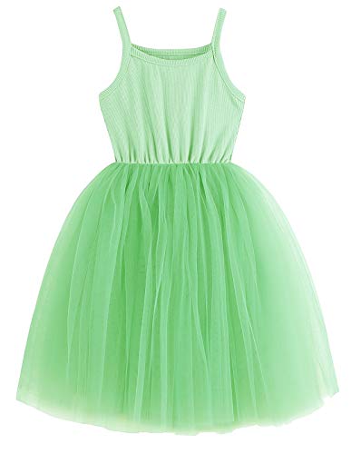 Image of GSVIBK Baby Girls Tutu Dress Sleeveless Toddler Cotton Tulle Skirt Princess Party Prom Dresses