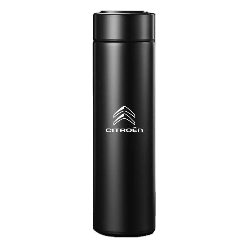 FOGZNB Termo para líquidos, 500 ml de Capacidad, Acero Inoxidable, Mantiene Caliente 12 Horas, Mantiene frío 24 Horas. para Citroen C4 Cactus.