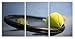 Produktbild Pixxprint Tennischläger mit Bällen als XXL Leinwandbild in Übergröße 240x120cm Gesamtmaß 3 teilig | Wandbild | Kunstdruck