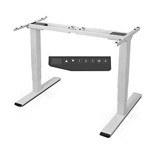 SANODESK E5 Standing Desk Dual Motor Frame, 3-Stage Lifting Column, Handset with 3 Preset and Sit-Stand Reminder - White Frame, Height Adjustable Desk for Home and Office SANODESK E5 Standing Desk Dual Motor Frame, 3-Stage Lifting Column, Handset with 3 Preset and Sit-Stand Reminder - White Frame, Height Adjustable Desk for Home and Office