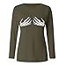 Hauts pour femme UK - Tunique extensible à manches courtes - Tunique pour Halloween - Imprimé timbre - Tendance - Col rond - Lâche - Manches longues - Imprimé renard, vert militaire, XXL