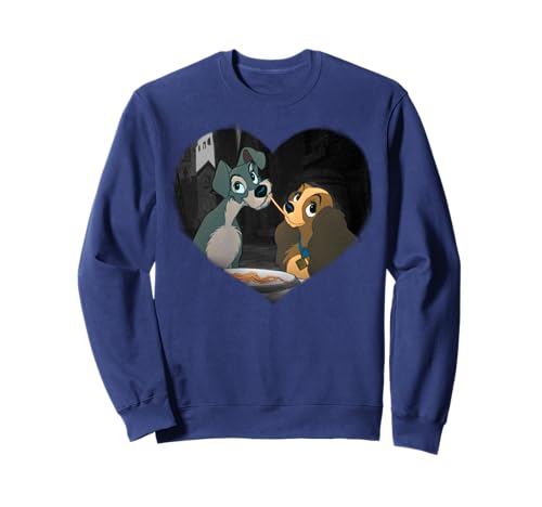 Sweat Disney Lady and the Tramp Last Kiss pull imprimé vintage col rond