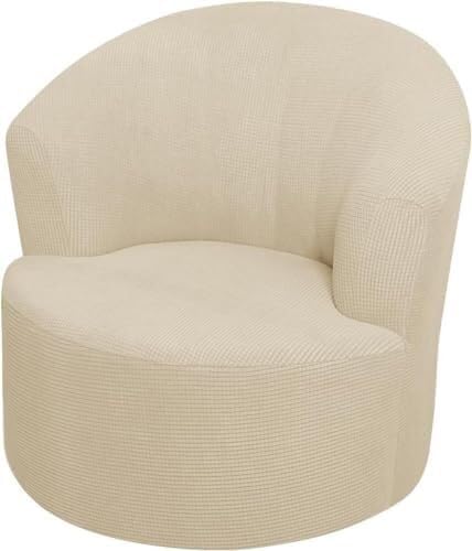 LUXRUB High Stretch Swivel Barrel Chair Covers Modern Club Round Armchair Slipcover Reusable Swivel Accent Chair Protectors (Color: 10, Size: 1PCS)