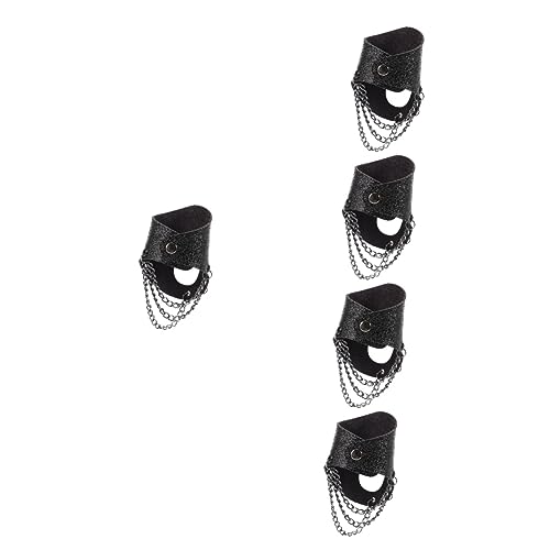 VANZACK Pcs Men's Leather Driving Gloves Fingerless Performance Gloves Button Stylish for Night Club Shows