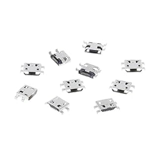 TOSSPER 10 Pcs Type B Micro Usb 5 Pin Vrouwelijke Oplader Mount Connector Port Socket