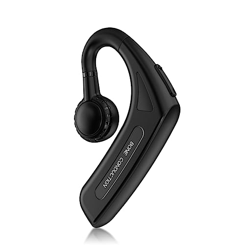 Yunseity Earpiece, Single Ear Noise Cancelling Hands Free Wireless Headset, Bass Stereo Monaural Headset, Ergonomic Design for Both Ears