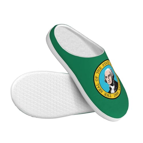 Cozy Washington Flag print Slippers Indoor and Outdoor Fuzzy House Shoes Anti-Skid Sole Gifts for Women Indoor Scuff3