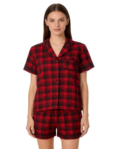 Image of NAP BOUND 100% Cotton Women Pajama Sets Button Down Short Sleeve Sleepwear Soft Pjs 2 Piece Lounge Set with Pocket XS-XXL