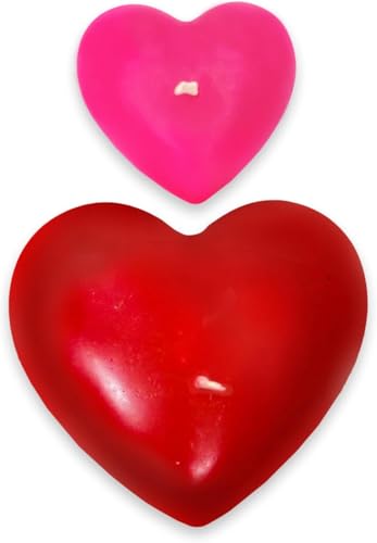 Urban Posh – 2 Heart-Shaped Scented Candles – Rose & Jasmine Aroma – Red & Pink – Romantic Valentine’s Gift – Paraffin Wax Decor for Home, Parties & Weddings