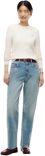 Tommy Hilfiger Damen Co Cable C-nk Ls Sweater Ww0ww44993 Pullover Sweater, Elfenbeinfarbenes Blütenblatt, S – Ansicht 4