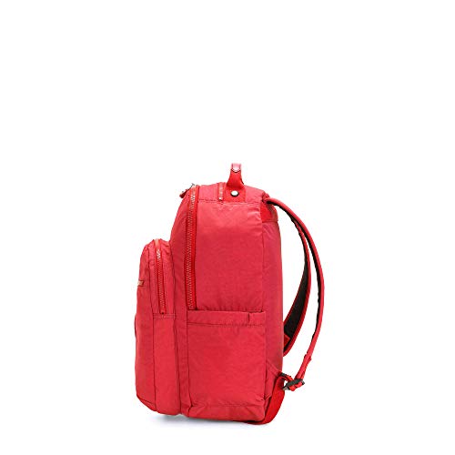 Kipling Women's Seoul Small Backpack, Durable, Padded Shoulder Straps With Tablet Sleeve, School Bag, Red Rouge, 6" L X 8.25" H X 2" D #TOP2
