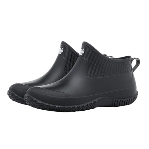 Botas de lluvia cortas para mujer, impermeables, para caminar, de ajuste ancho, suaves, cómodas, sin cordones, ligeras, para surf, buceo, piscina, color sólido, caña baja, zapatillas de correr para