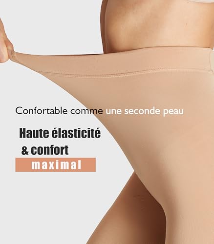 Seidiva Collant Polaire Femme Hiver Chaud, Collant Thermique Femme Taille Haute, Ultra-doux et Confortable, Chair S-M – vue 4
