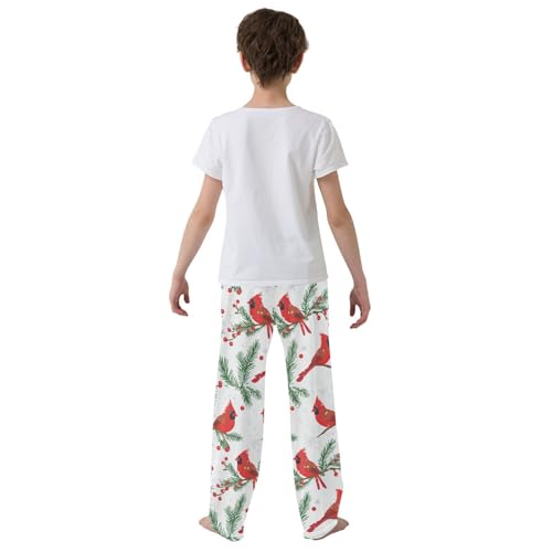 Cardinal and Berry Boys Long Pants Soft Trousers Elastic Waist Kids Lounge Bottoms with Pockets S-XL3