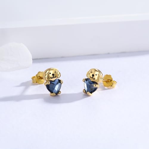 Image of 925 Sterling Silver Dog Earrings Cute Animal Puppy Stud Earrings Dog Jewelry Gifts for Women Girls Pet Lover Hypoallergenic Earrings for Sensitive Ears