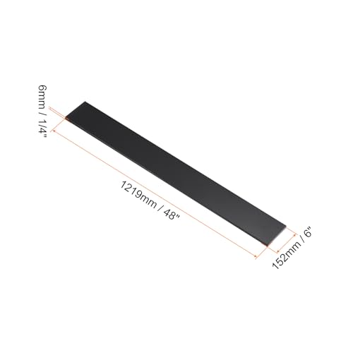 Image of 48 inch x 6 inch x 1 /4 inch HDPE Plastic Sheet, High Density Polyethylene Sheet Cutting Board Black Solid Block, [for DIY, Home Floor]