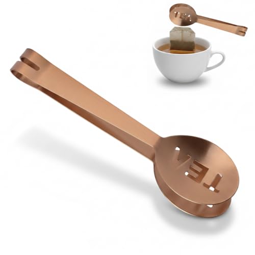 ZhuPu Tea Bag Squeezer Tongs Rose Gold Stainless Steel Strainer & Clip for Tea Ice Lemon Slices