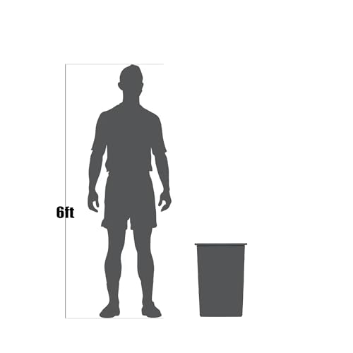 Image of 19 Gallon Gray Square Trash Can, Plastic, Commercial Use