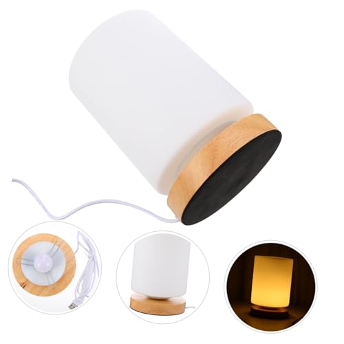 Lámpara de mesa Gatuida ajustable LED cilindro madera USB miniatura 4