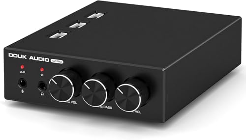 Mini Stereo Gaming DAC mit Mikrofoneingang: Kopfhörerverstärker, USB/Optischer D/A-Wandler, 32-Bit/192 kHz Hochauflösendes Audio für PC, PS4, Xbox, Switch (Douk Audio Q2Pro)
