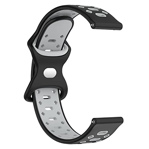 Huwokxix 22mm Watch Strap compatible with Fossil Gen 5 Carlyle,Adjustable Silicone Sports Wristband Replacement Band for Garmin Vivoactive 4 - Image 3