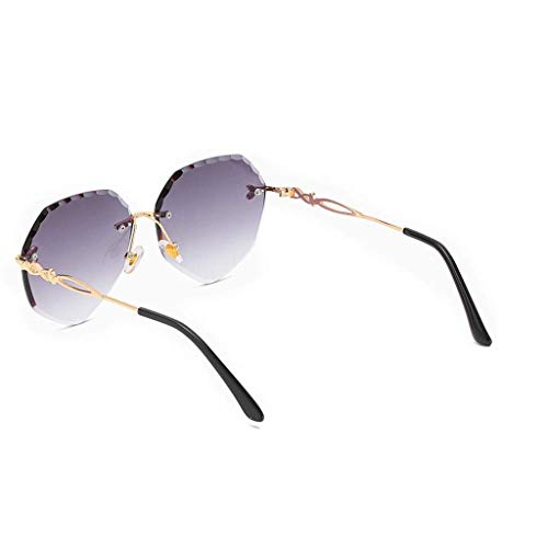 Monture sans monture avec verres polarisés en métal classique surdimensionné pour femme - 5