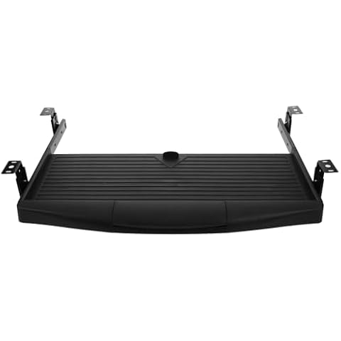 VILLCASE Keyboard Tray Under Desk, Pull Out Keyboard Tray with C Clamp, 19.6" x 9" Slide-Out Platform Computer Keyboard Drawer Mouse Tray for Home Study and Office Cover