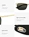 SOJOS Trendy Rectangle Cat Eye Semi-rimless Sunglasses Womens, Retro Fashion Vintage Shades UV400 Protection SJ1253,Gold/Green