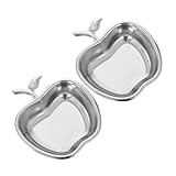 EXHUMKY 2pièces Assiette Acier Inoxydable Forme De Pomme De Assiettes Pour Sauces Et Cond...