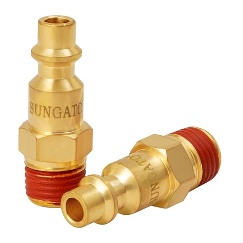 SUNGATOR 1/4" Male Air Plugs, 2-Pack Brass NPT Fittings