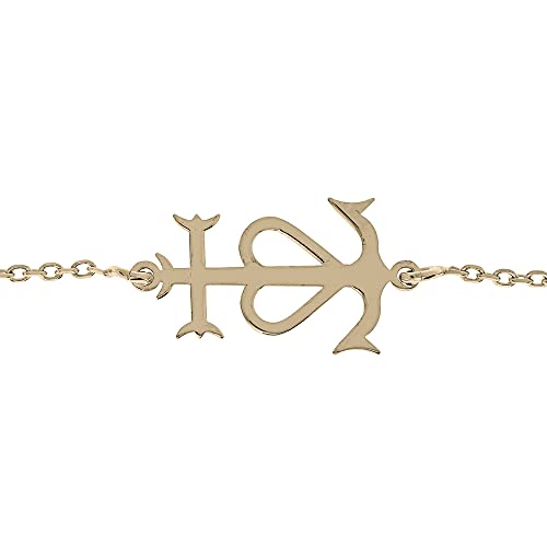 Gourmette croix camarguaise en argent 925 bicolore chic 15+3cm