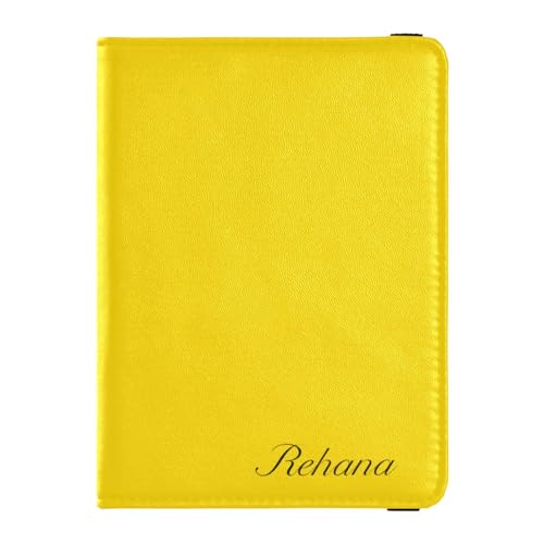 Custodia per passaporto pelle PU personalizzata custodia ultra sottile per per donne uomini carino libro da viaggio giallo Oro 1 size