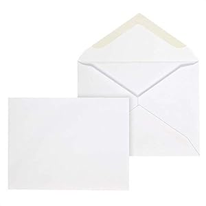 Mead Standard Invitation Envelopes, Gummed Closure, Premium 24-lb Paper, 4-3/8″ X 5-3/4″, White, 100/Box (CO198)
