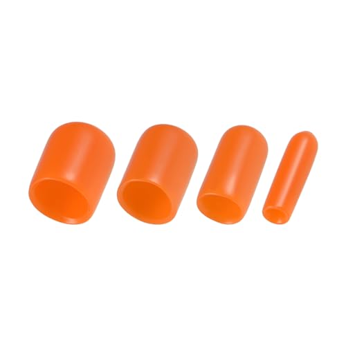 Image of uxcell 40pcs Round Rubber End Caps 1 /8 inch 1 /4 inch 3 /8 inch 1 /2 inch Orange Vinyl Cover Screw Thread Protectors Assortment Kit(3mm 6mm 9mm 12mm)