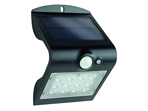 REV BUTTERFLY Solarlampe für außen, 1200mAh, Li-Ion, LED Strahler, wasserdicht IP65, 1,5W, Bewegungsmelder aussen, schwarz