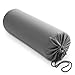 Saloniture Microfiber Cylinder Pillow Case Cover for Massage Table Bolsters - 30 x 9 Inch with Drawstring Closure, Gray
