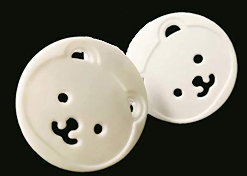 Artist Unknown Eatech Bear Eu Power Socket Electrical Outlet Baby Kids Child Safety Guard Protection Anti Electric Shock Plugs Protector Cover (Pack Of 2 Pieces),White