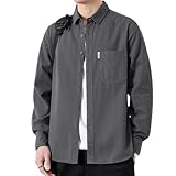 [Aaronlive] シャツ メンズ 長袖 秋冬服 大きいサイズ ワイシャツ 快適な 軽い 柔らかい シンプル オシャレ カジュアル 春夏秋冬服 対応gray XL