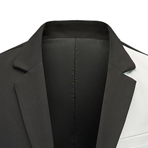 Men's Color Block Blazers Coats One Button Single Breasted Suit Jacket Lapel Slim Fit Prom Party Blazer3
