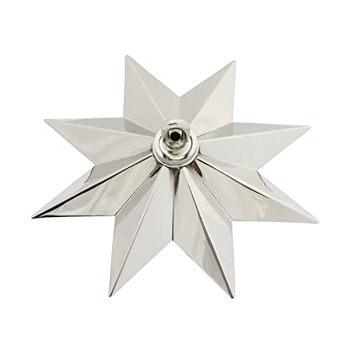 Image of RCH Hardware CN-11-PN Solid Brass Decorative Star Shaped Ceiling Canopy Medallion Accent for Chandeliers and Pendant Lighting with Matching Screw Collar and Loop