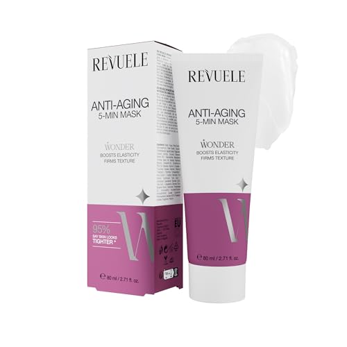 REVUELE Maschera Viso Anti-Età 5 Minuti – Crema Nutriente con Peptidi e Estratti di Frutta, Leviga Rughe e Dona Pelle Tonica, 80 ml
