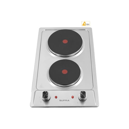 La Mejor Recopilación de Parrilla de Induccion Supra - 5 favoritos. 44 SUPRA Parrilla eléctrica de acero inoxidable, 2 quemadores de plato, 31 cm, luz LED indicadora, 5 niveles de calentamiento, estufa eléctrica 110V con superficie de cocción...